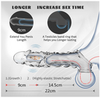 3 in 1 Condom - Extender - Vibrator | Reusable Penis Extension Vibrator Penis Sleeve