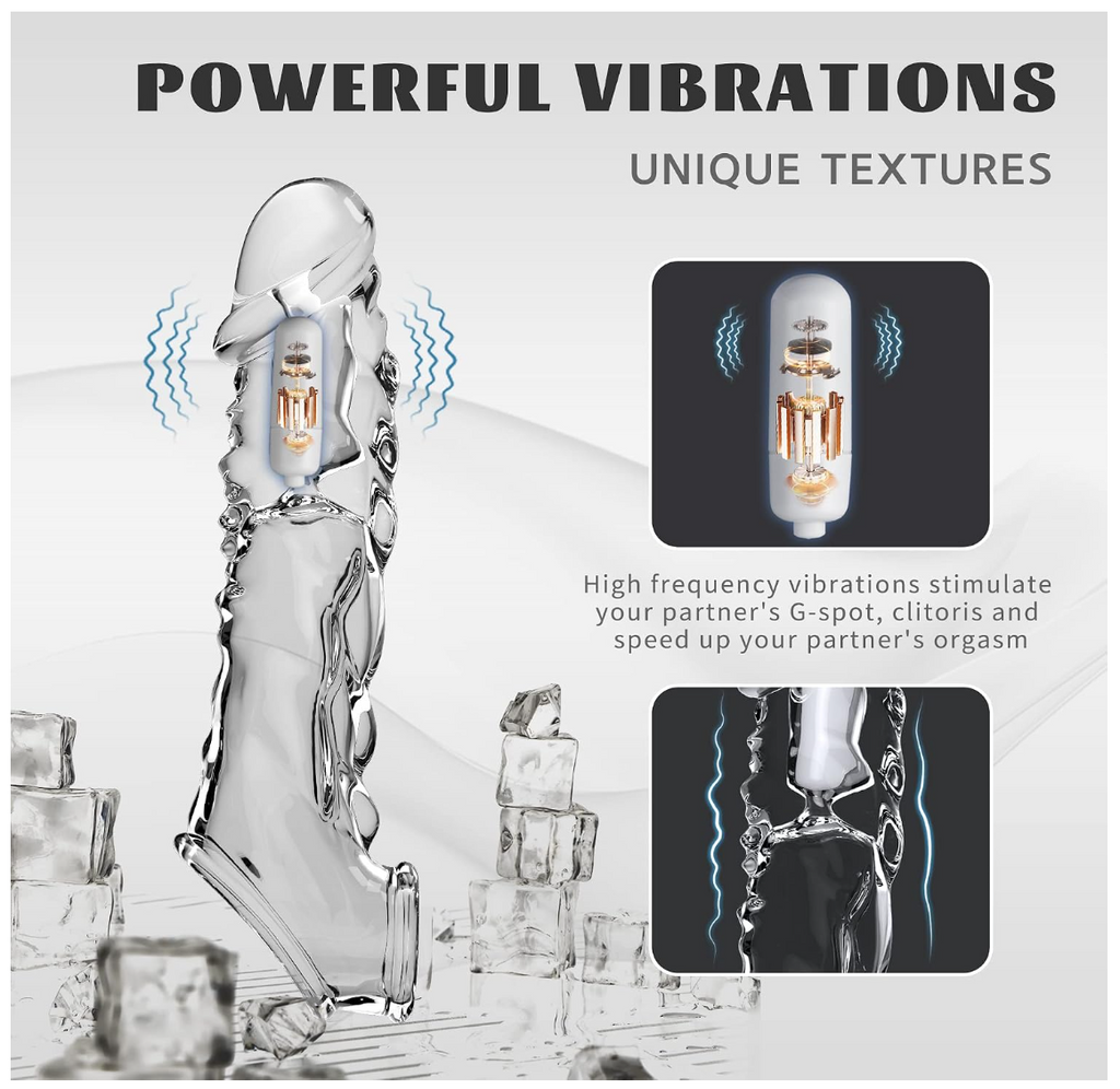 3 in 1 Condom - Extender - Vibrator | Reusable Penis Extension Vibrator Penis Sleeve