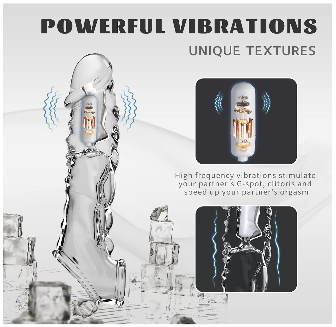 3 in 1 Condom - Extender - Vibrator | Reusable Penis Extension Vibrator Penis Sleeve
